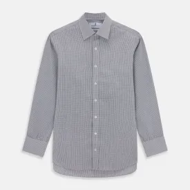 Dark Blue and White Graph Check Mayfair Shirt