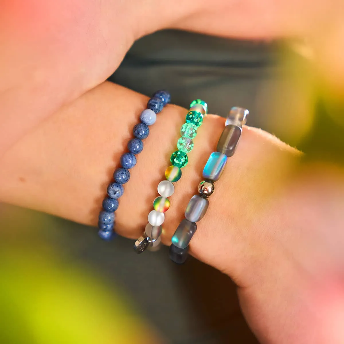 Denim Blue x Silver | Abalone Bracelet
