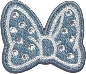 Denim Minnie Mouse Bow with Crystals Patch