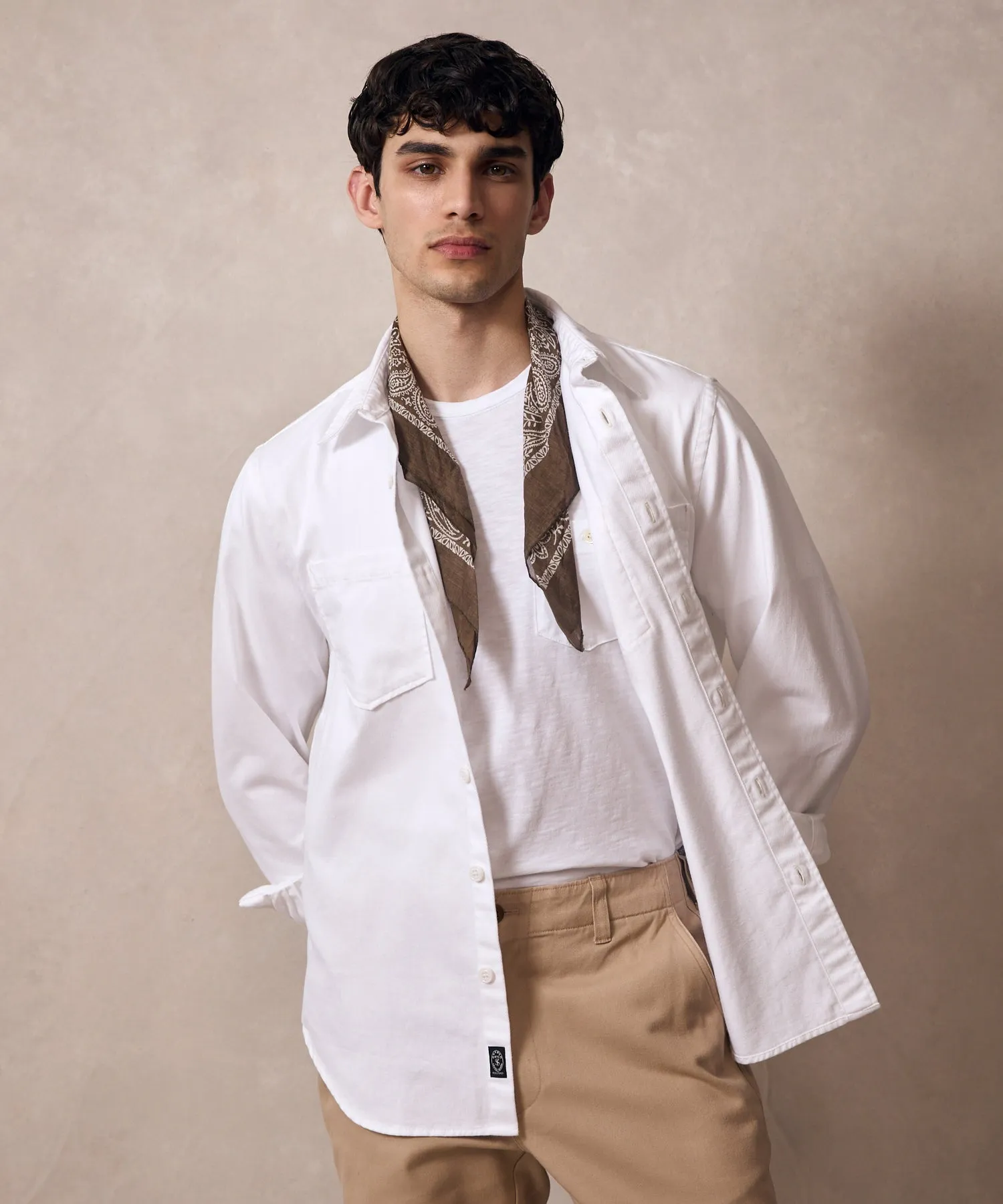 Denim Overshirt in White