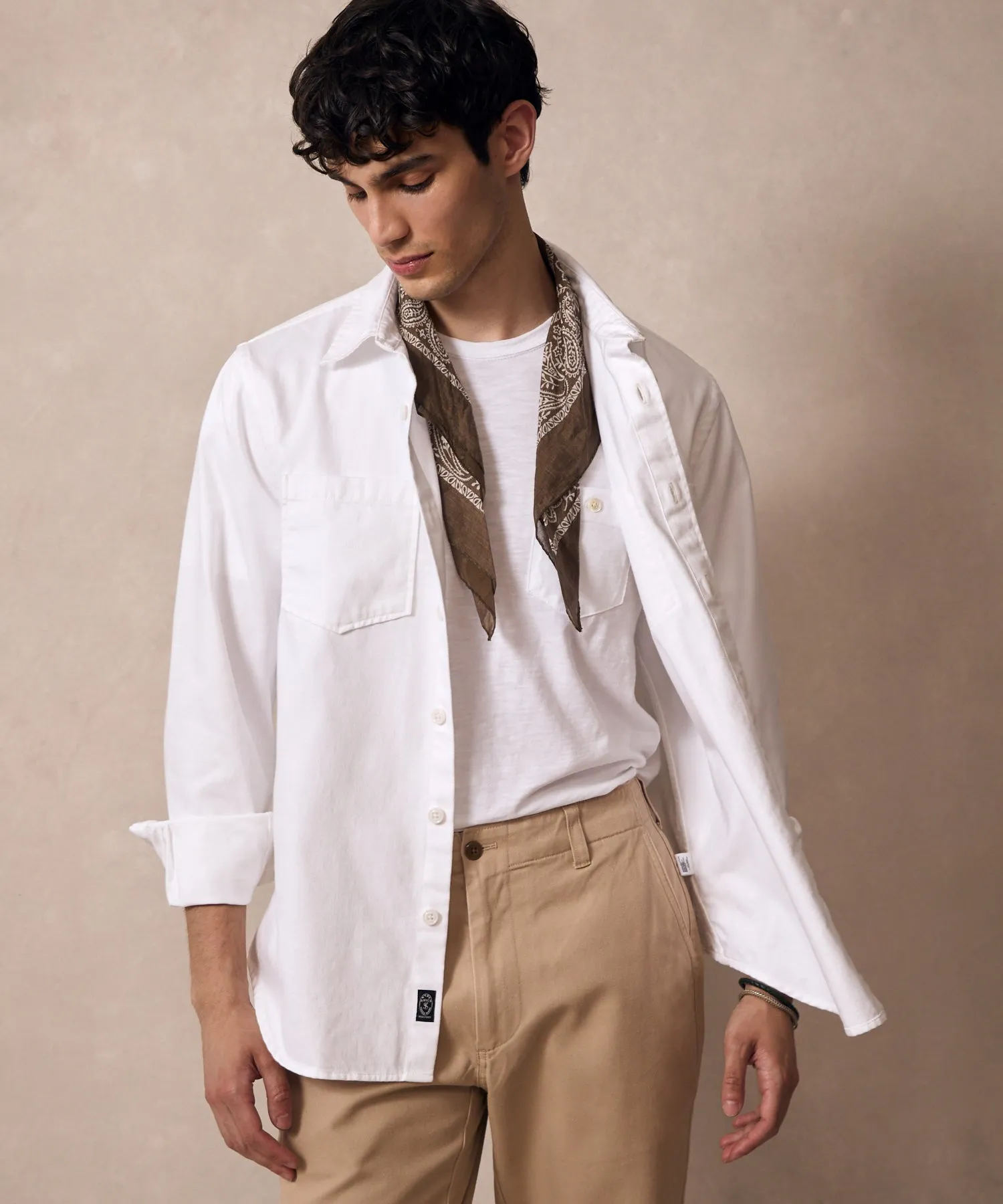 Denim Overshirt in White