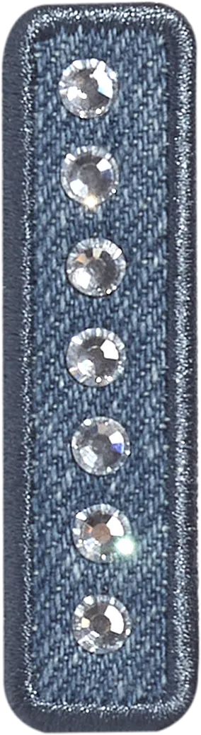 Denim Rhinestone Letter Patch
