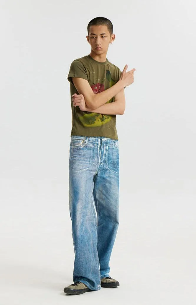 Doodle Fruits Graphic Slim Fit T-Shirt