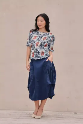 Felix Blouse Navy in Cotton
