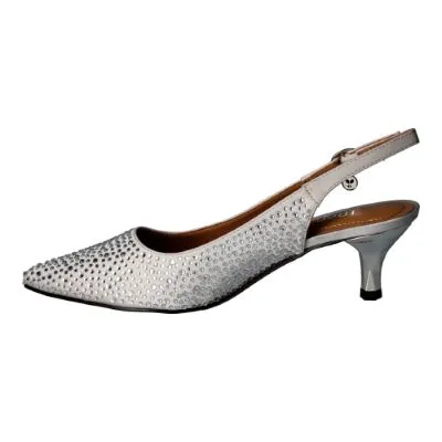 FERRYANNE-STEEL GRAY SATIN/RHINESTONES | L'AMOUR DES PIEDS