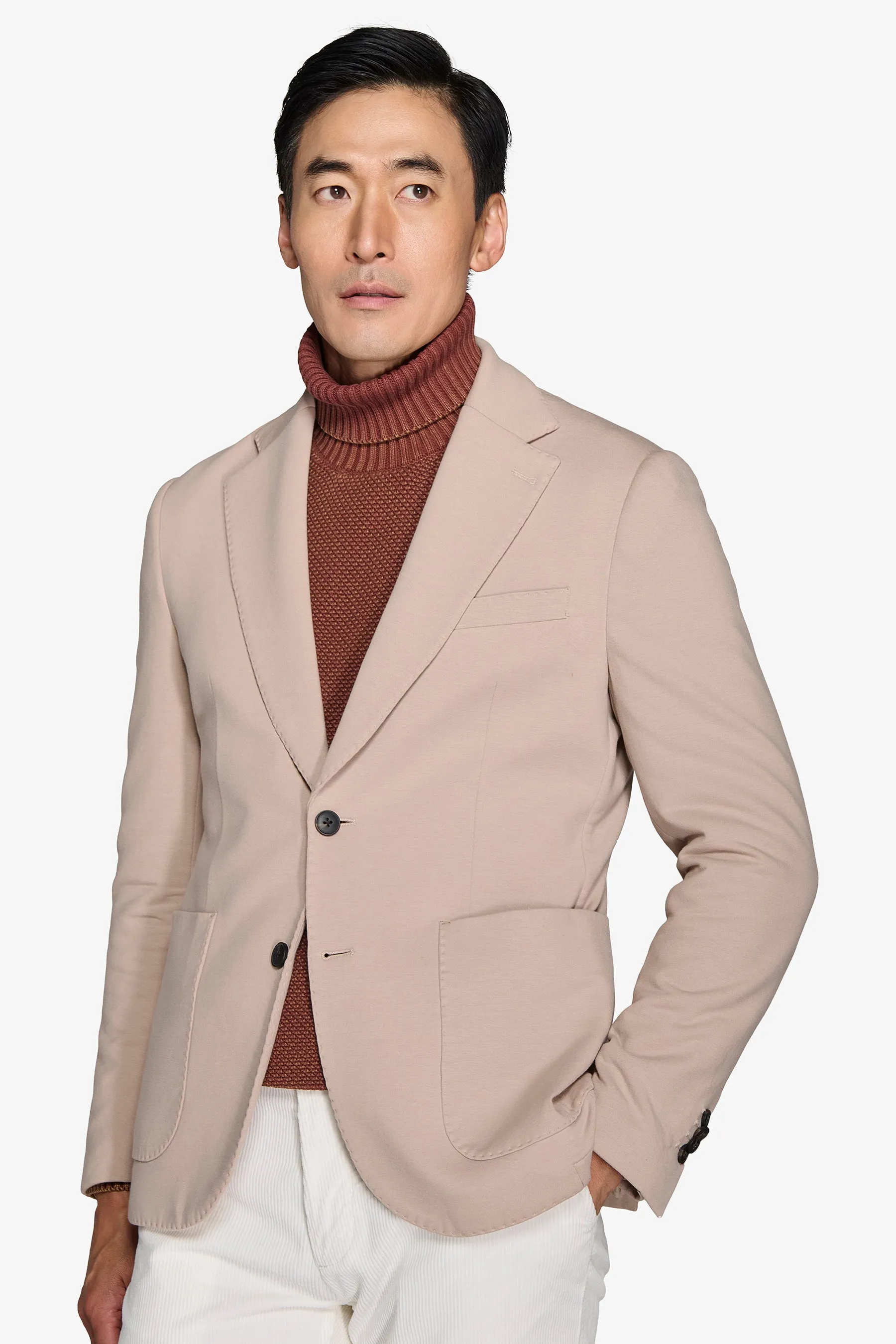 Giacca jersey stretch beige