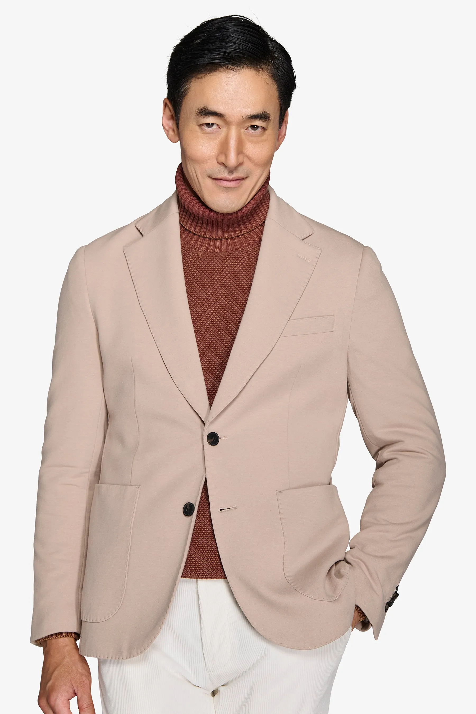Giacca jersey stretch beige