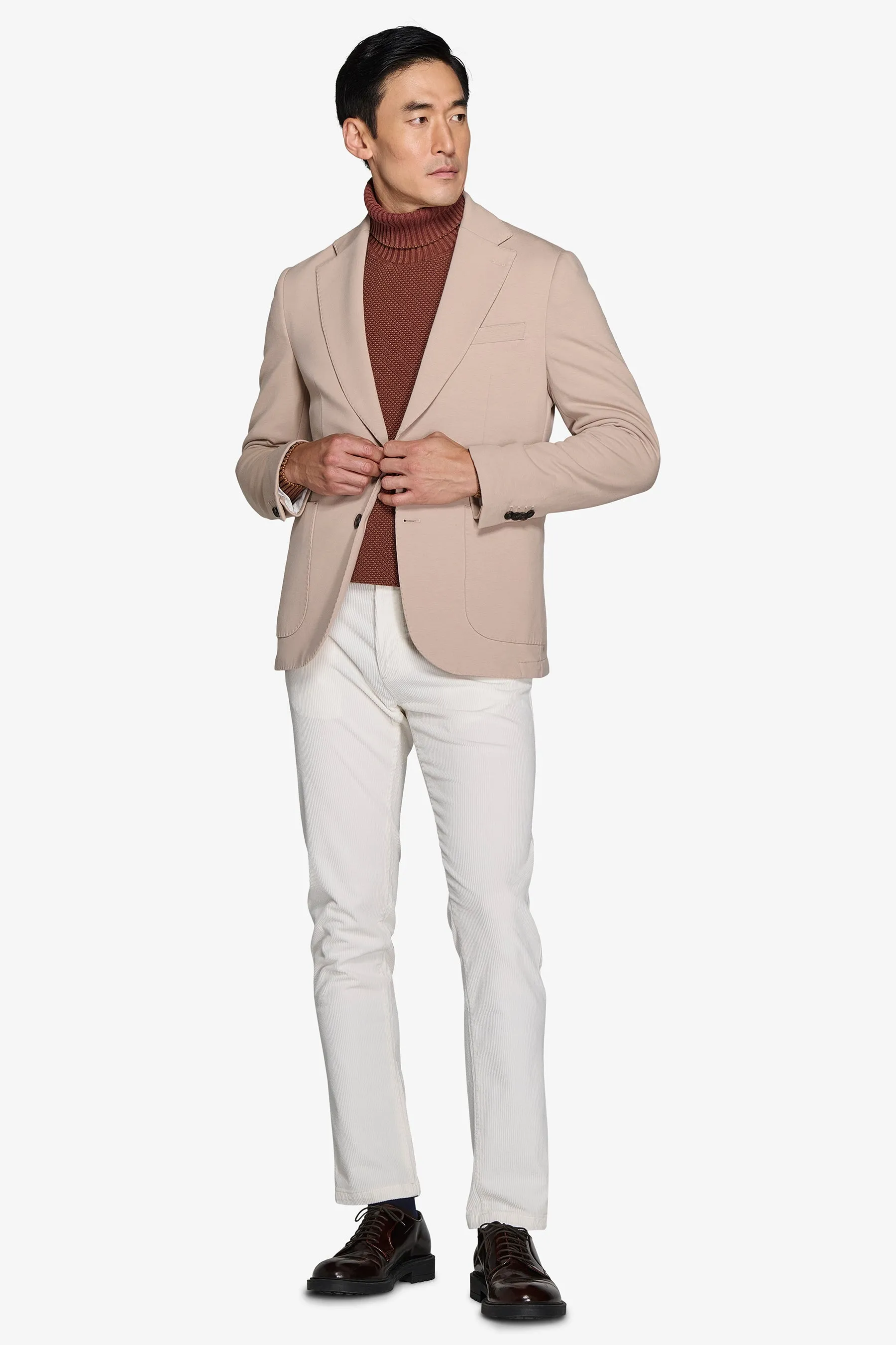Giacca jersey stretch beige