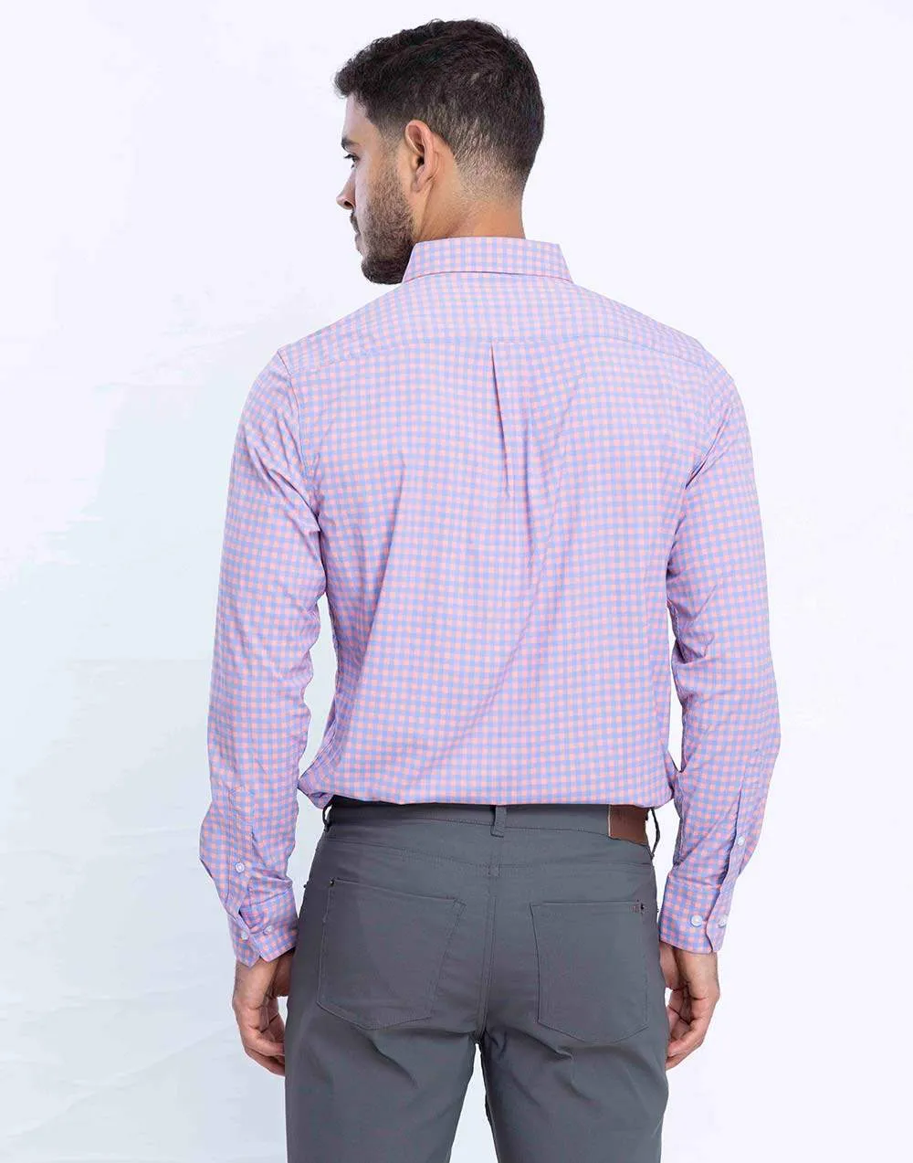Glacial Grit - Pink Navy Check