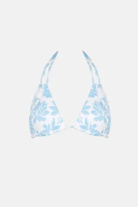 Grace Floral Double Strap Tri Top Blue