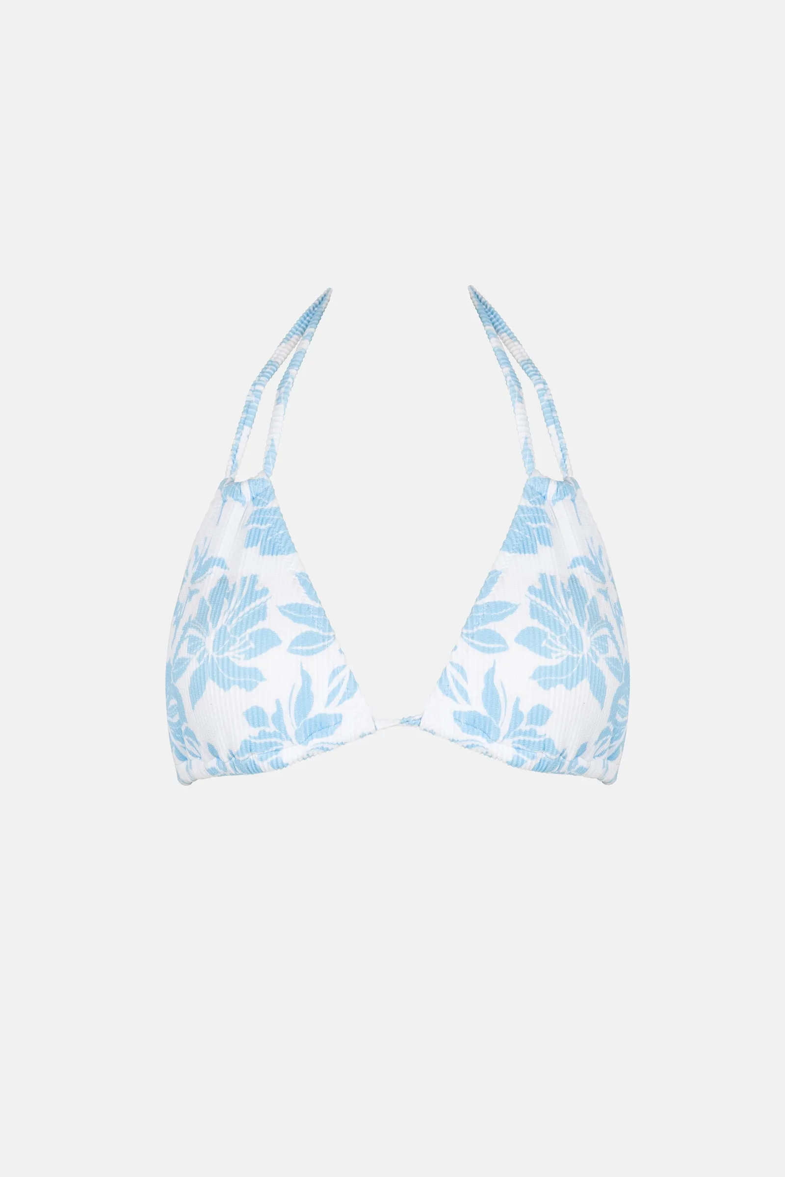 Grace Floral Double Strap Tri Top Blue