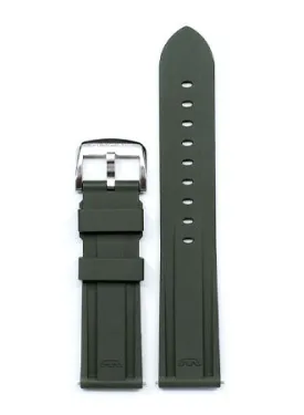 Green Satin Steel Buckle Rubber Strap