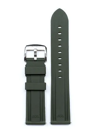 Green Satin Steel Buckle Rubber Strap