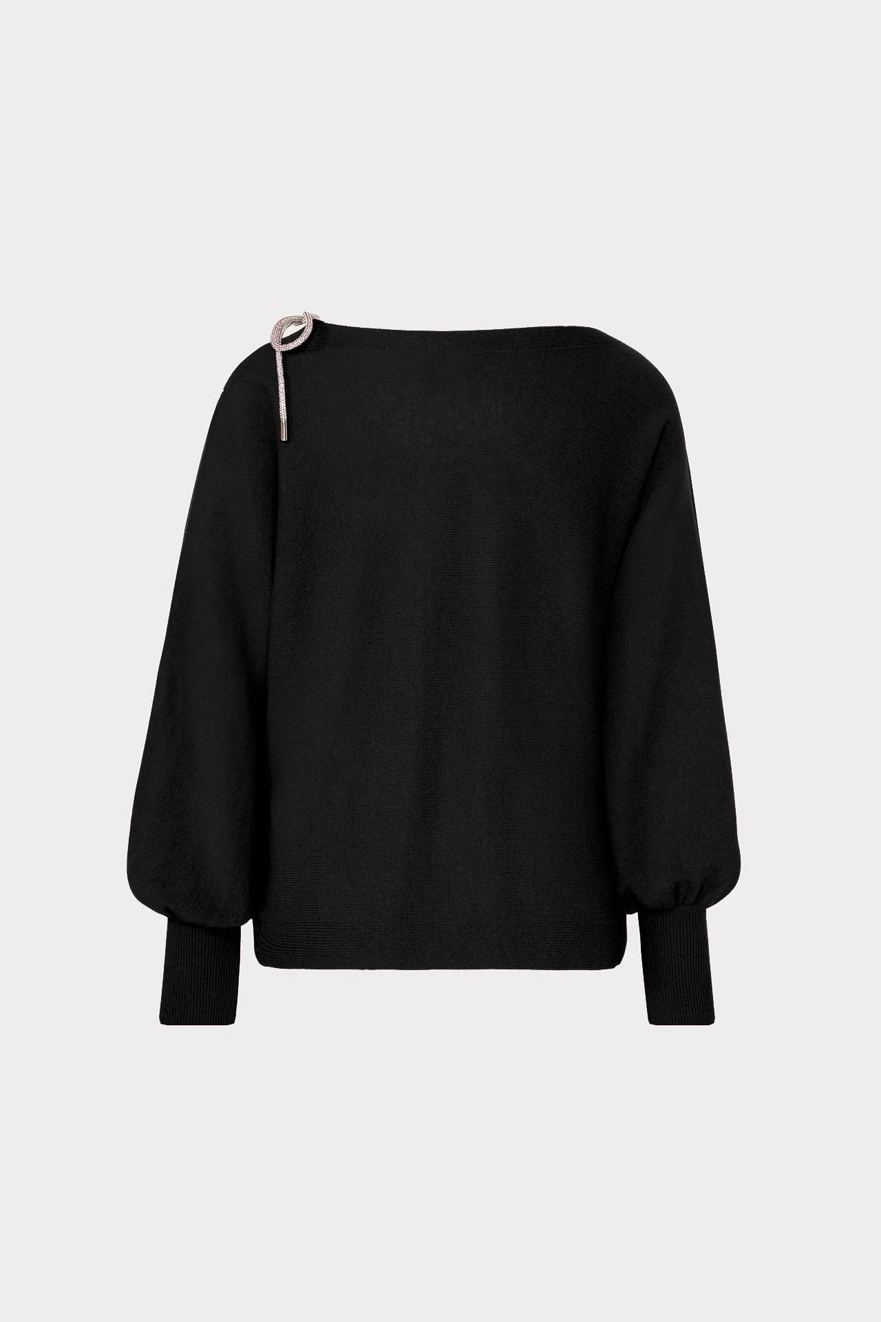 Ida Crystal Bow Cold Shoulder Sweater