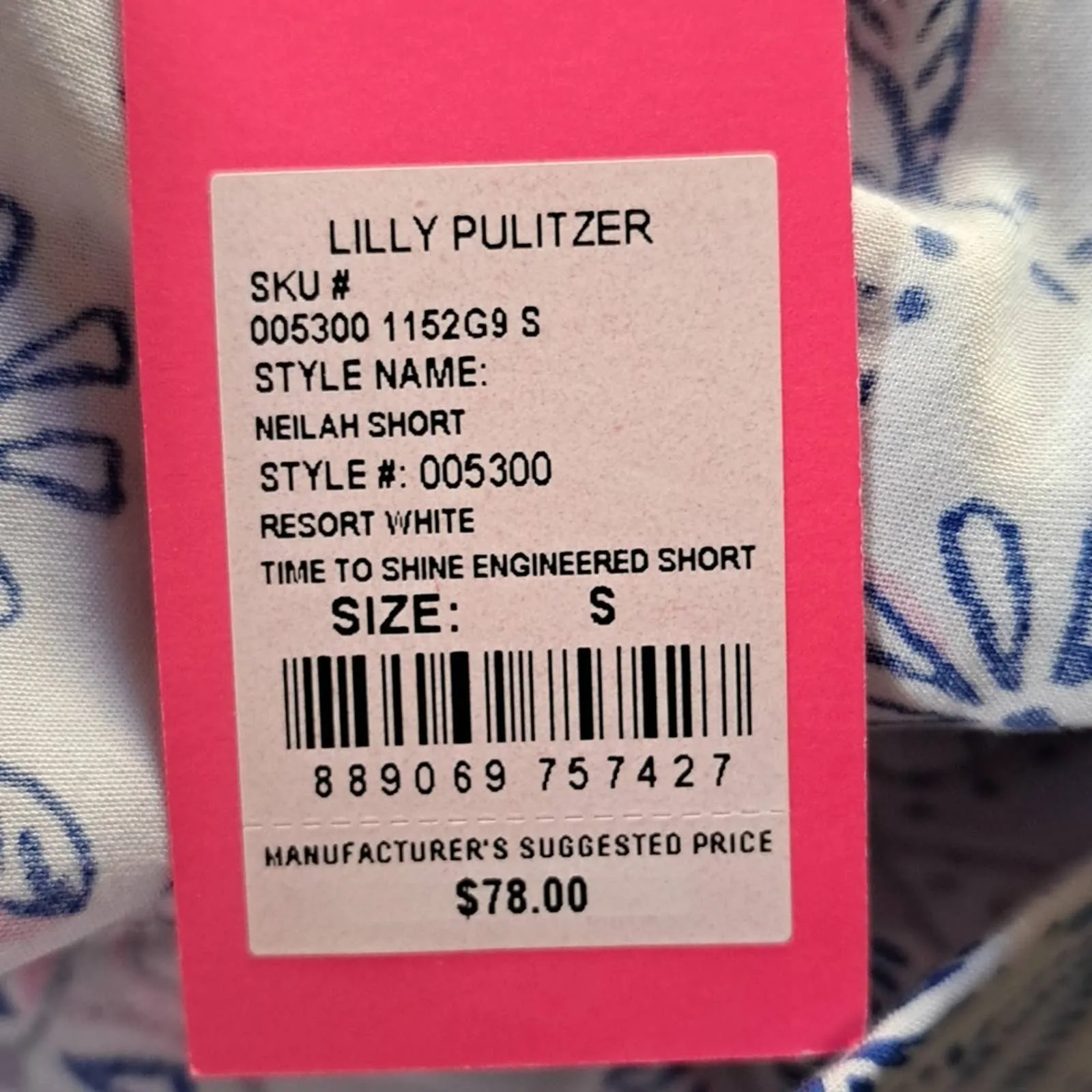 Lilly Pulitzer Neilah Shorts Resort White Time to Shine Engineered SM