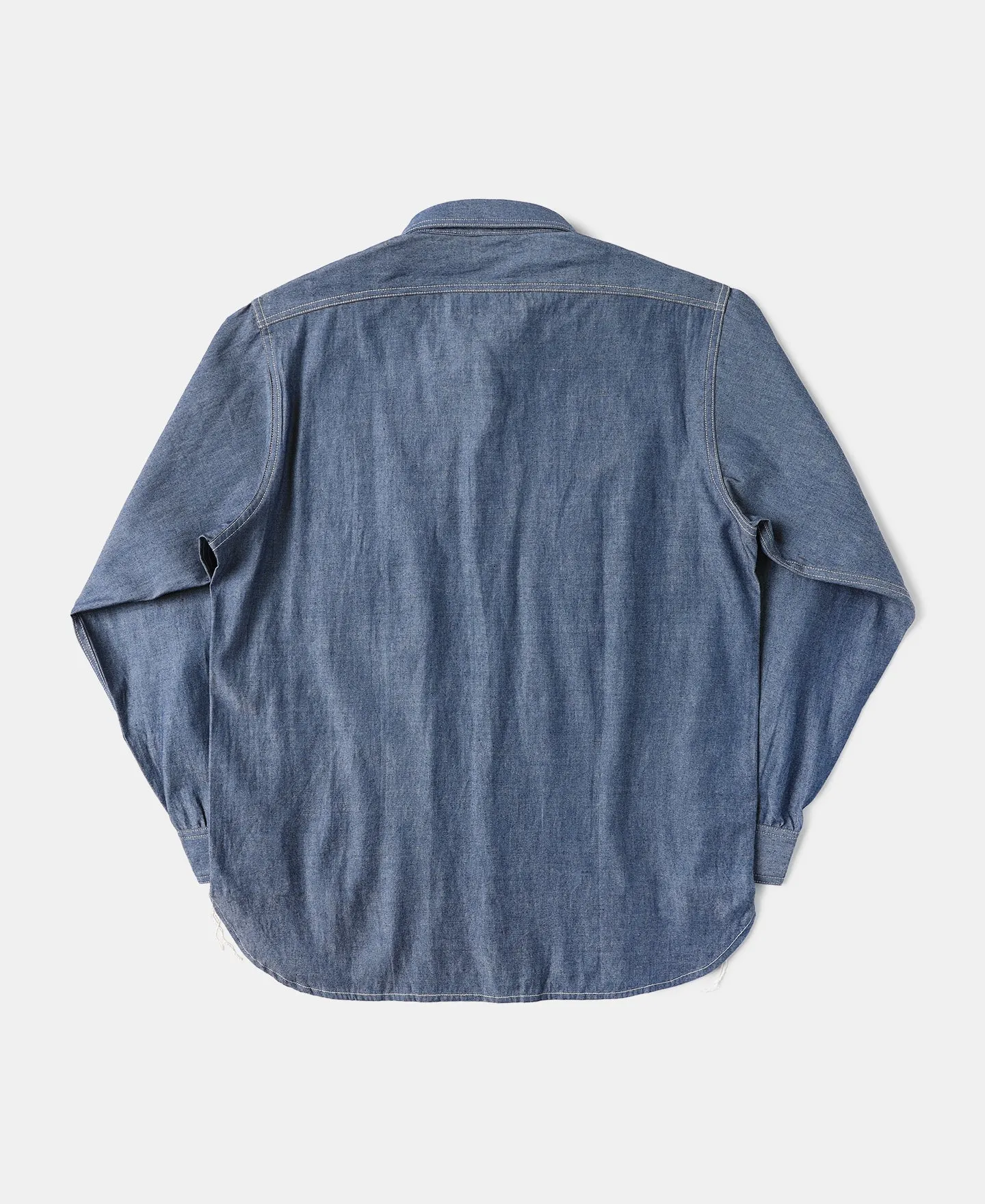 Lot 208 1930s Point Collar Work Shirt - Gray Blue