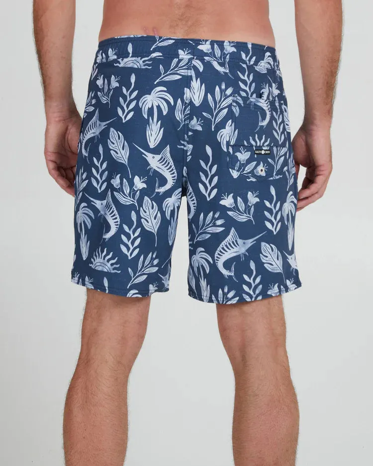 Lowtide Elastic Boardshort Denim/White