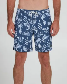 Lowtide Elastic Boardshort Denim/White
