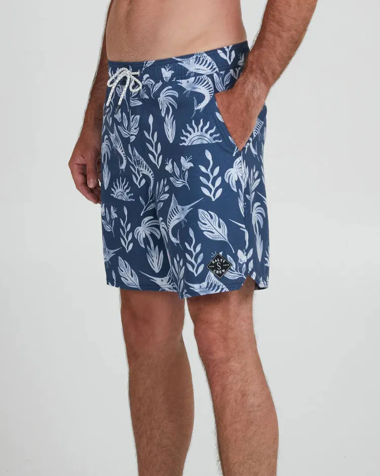 Lowtide Elastic Boardshort Denim/White