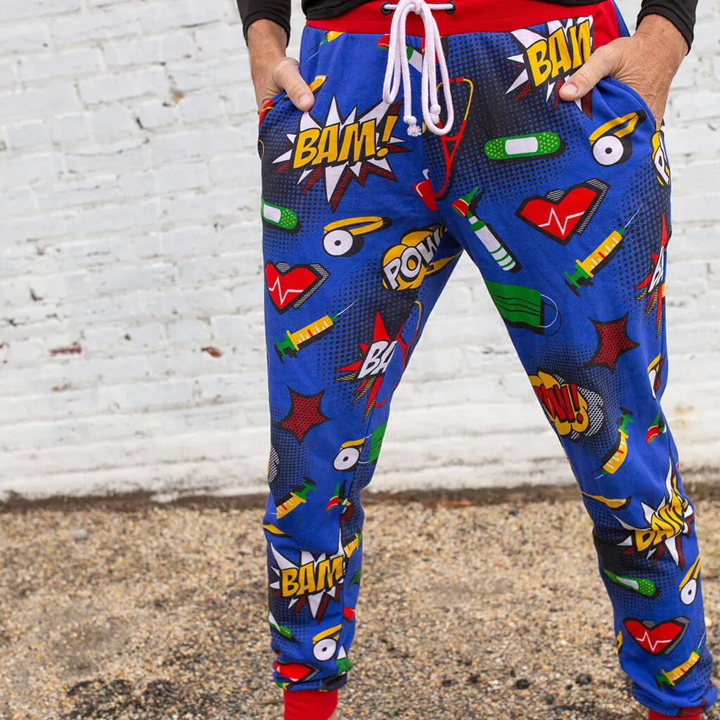 Medical Superheroes Fuzzy Fleece Joggers - Adult