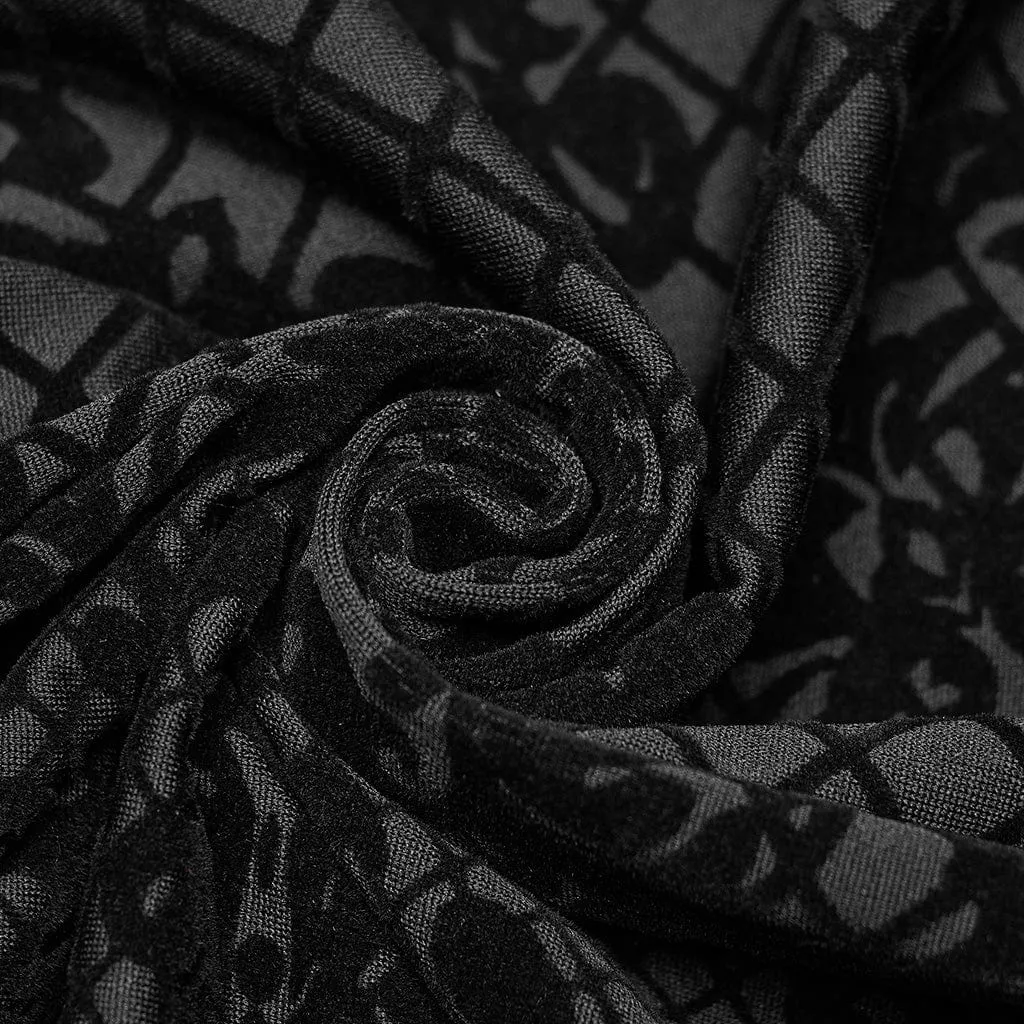 Men's Gothic Floral Printed Faux Leather Splice Shirt