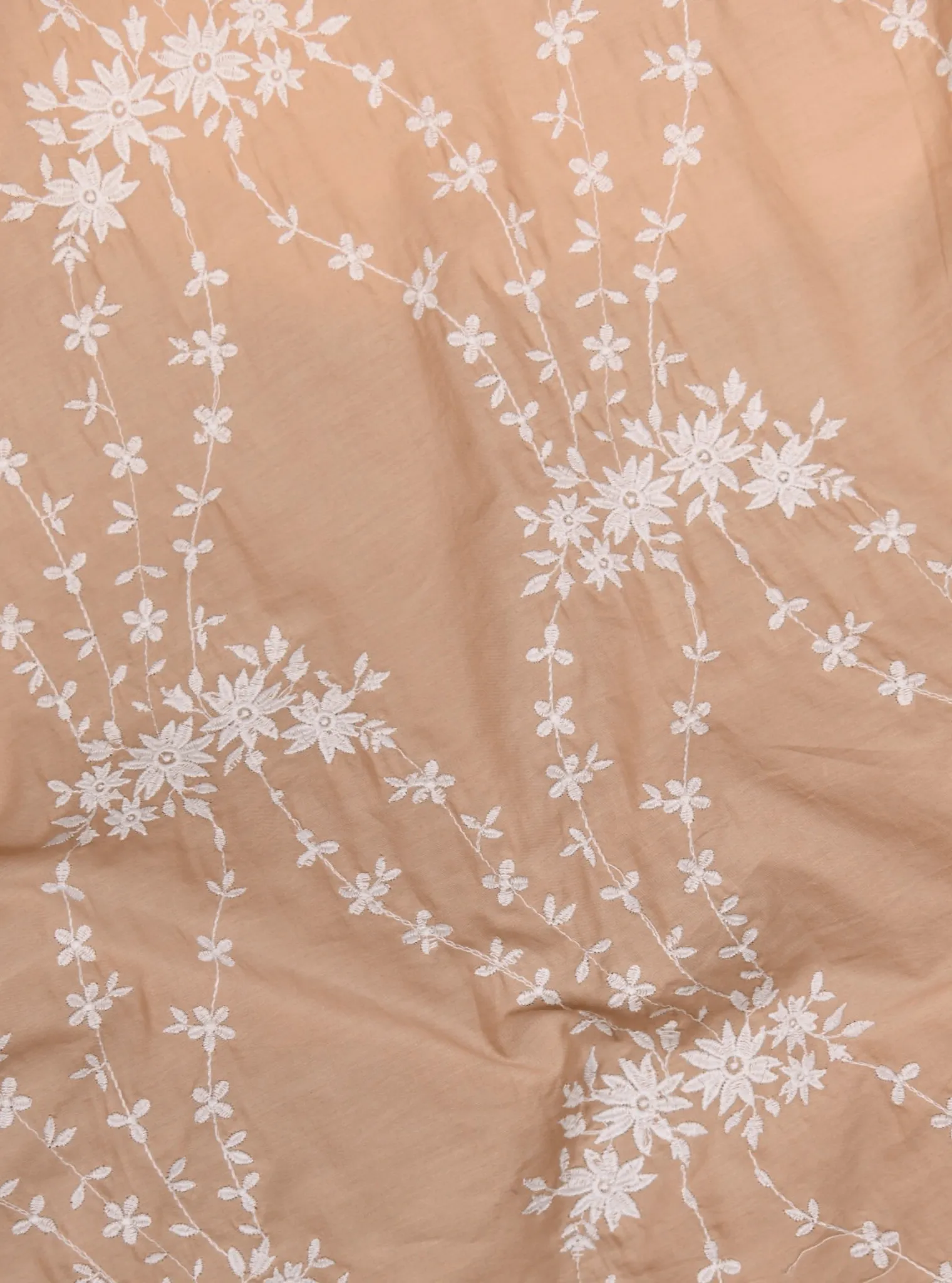 Mulmul Cotton Arki Beige Kurta With Cotton Verla White Pant