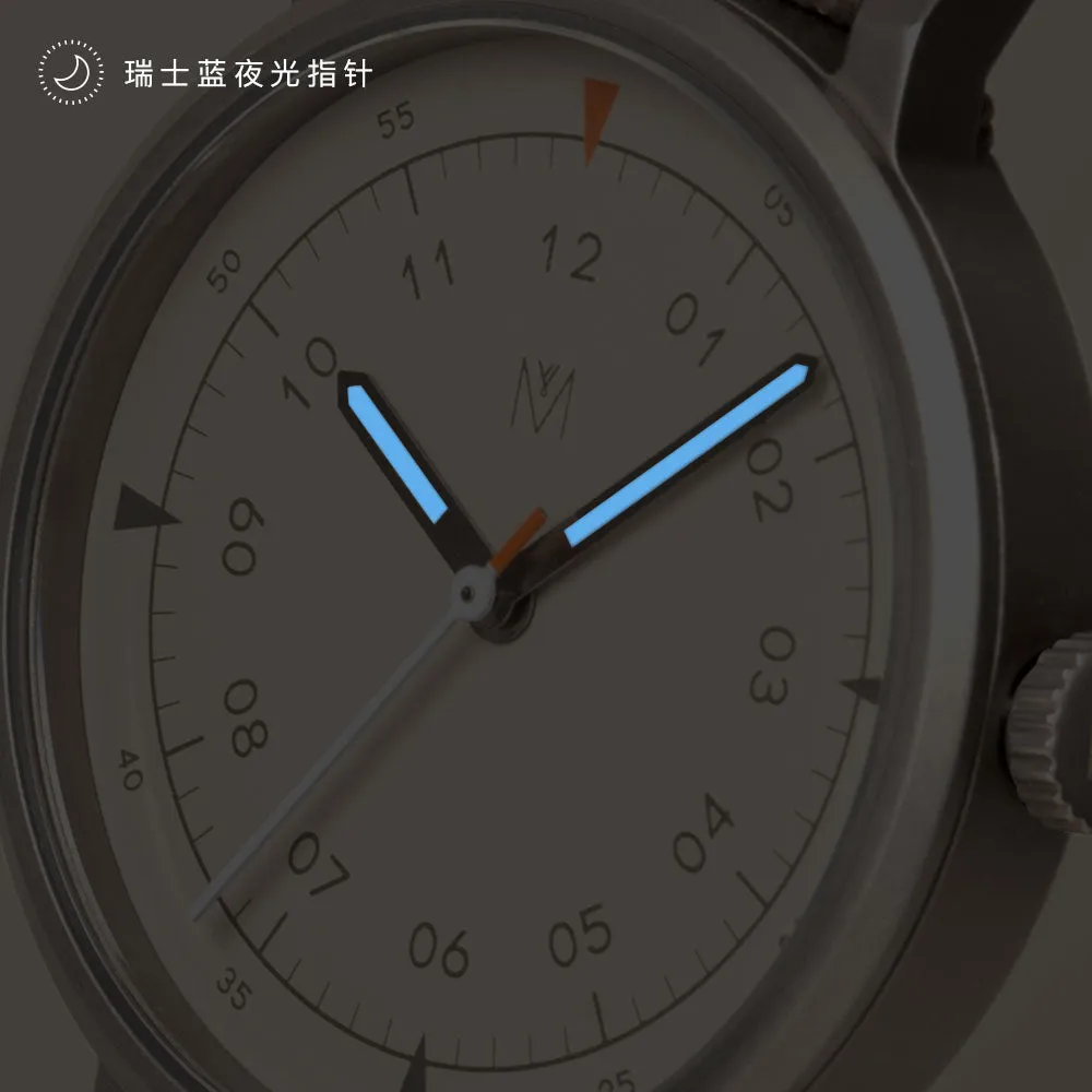 MUS-01 KHAKI P 34MM   Natural Leather Strap Gift Box