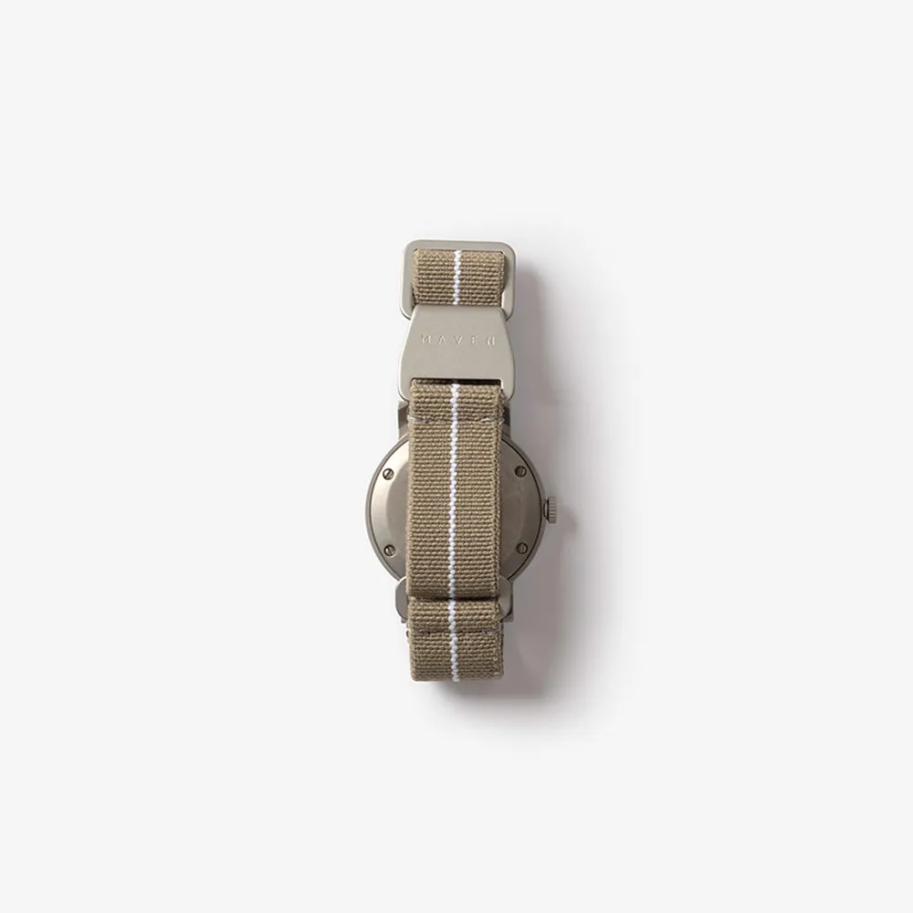 MUS-01 KHAKI P 34MM   Natural Leather Strap Gift Box