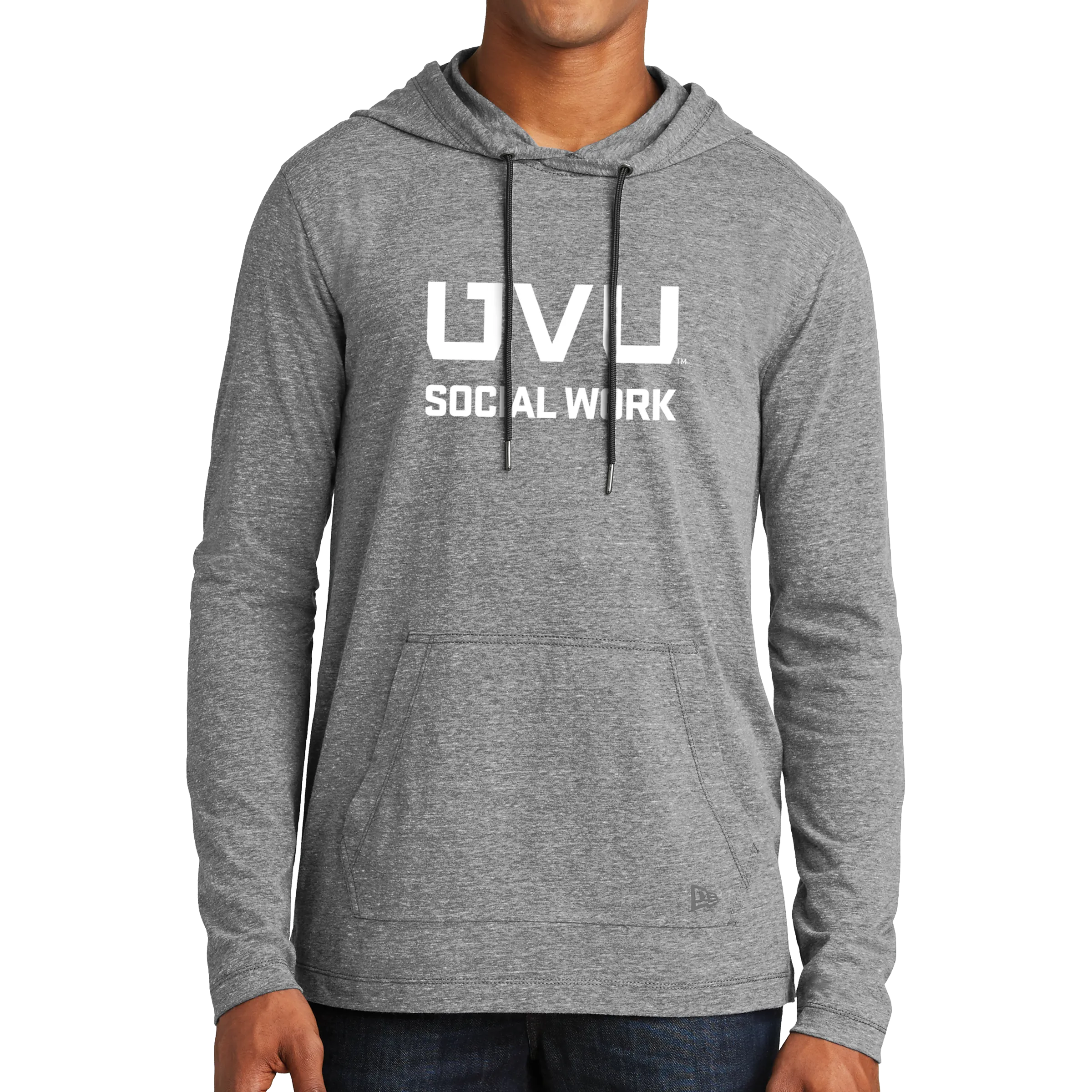 New Era Tri-Blend Performance Pullover Hoodie Tee- UVU Social Work