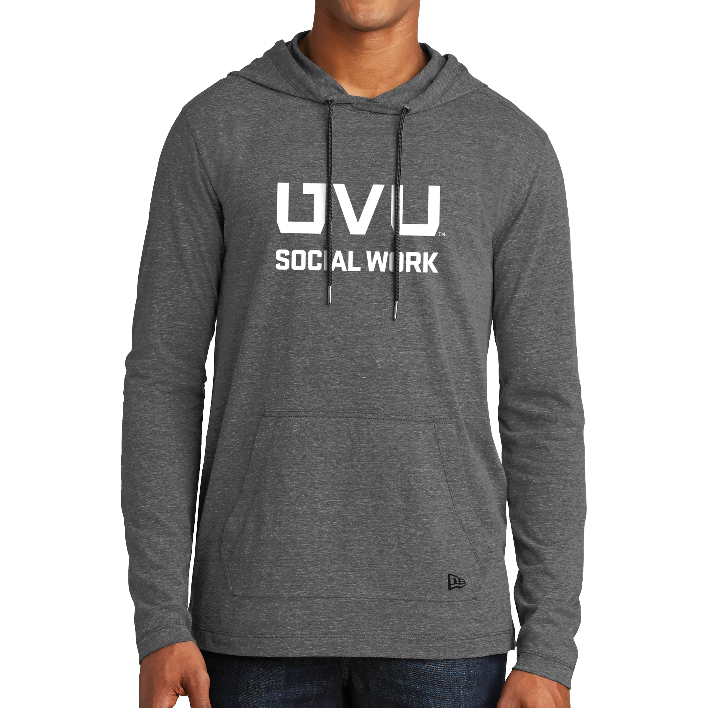 New Era Tri-Blend Performance Pullover Hoodie Tee- UVU Social Work