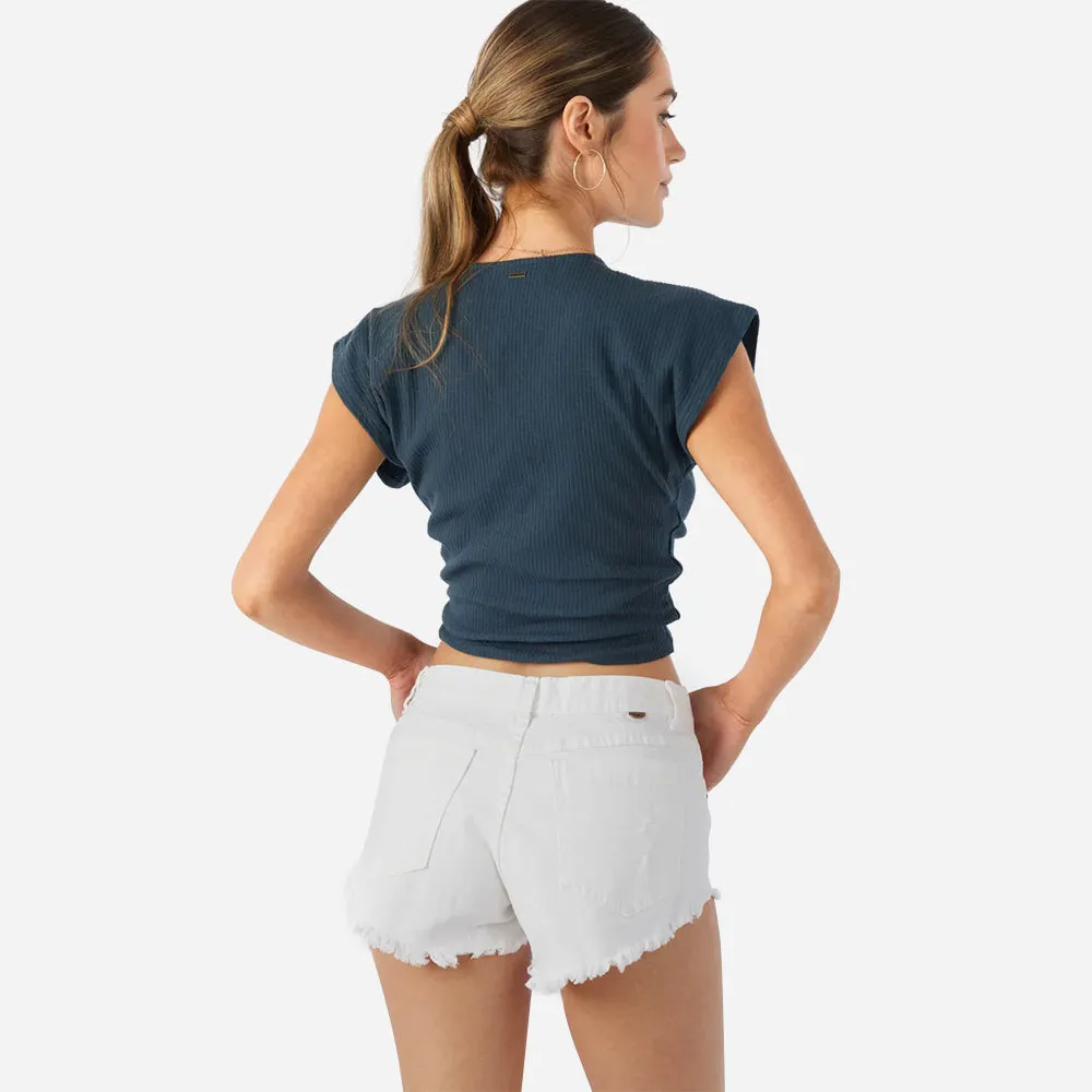 Áo Crop-Top Nữ O'Neill Hayden Knit - Xanh Navy