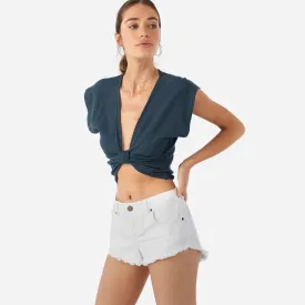 Áo Crop-Top Nữ O'Neill Hayden Knit - Xanh Navy