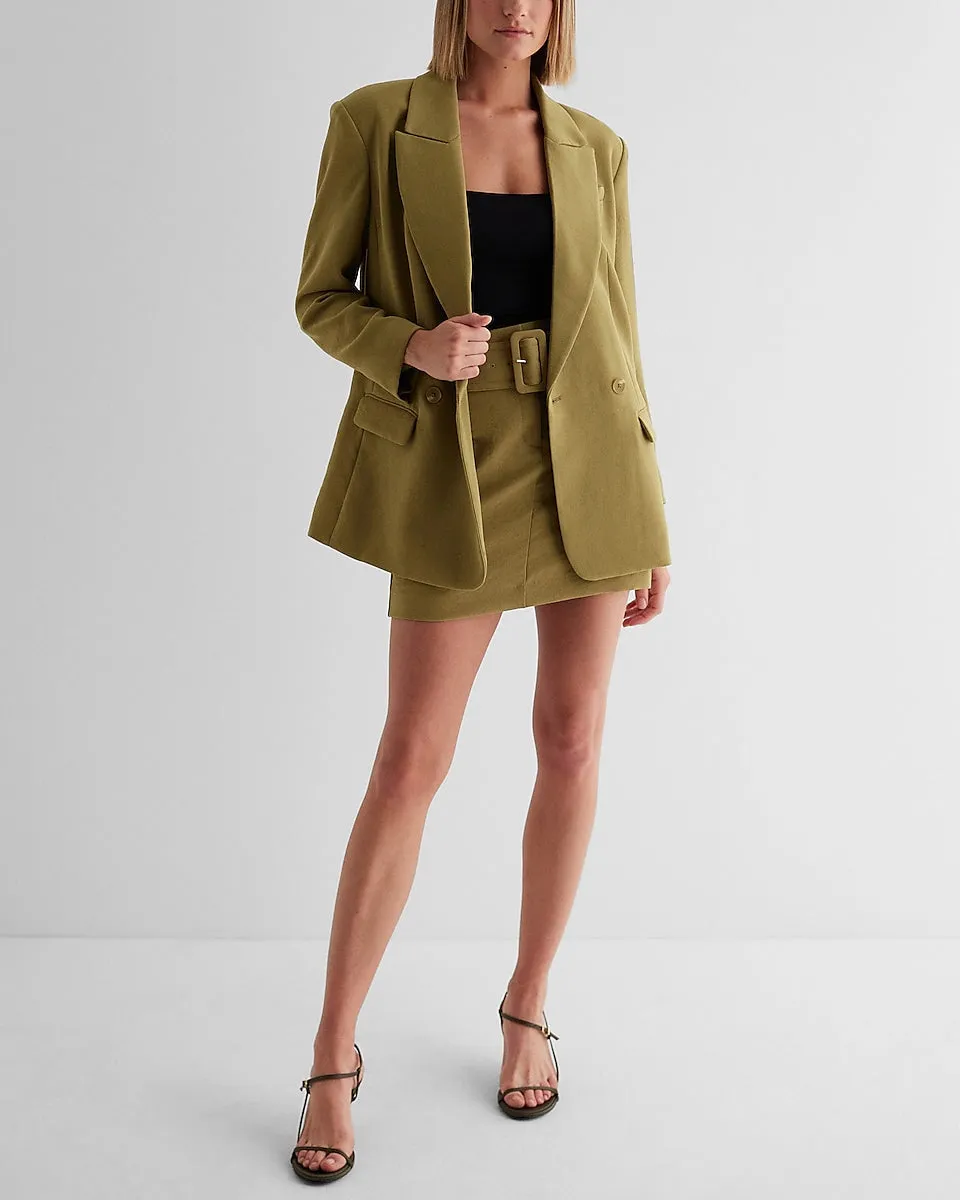 Oversized Boyfriend Blazer in Moss Khaki