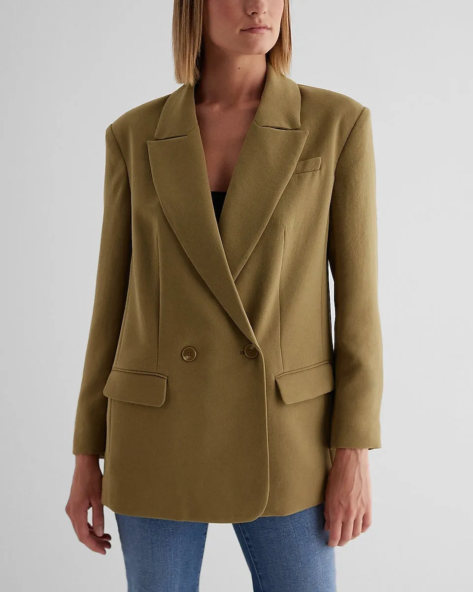 Oversized Boyfriend Blazer in Moss Khaki