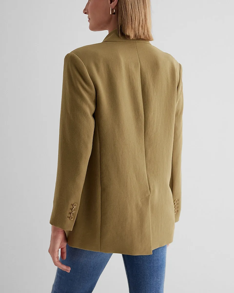 Oversized Boyfriend Blazer in Moss Khaki