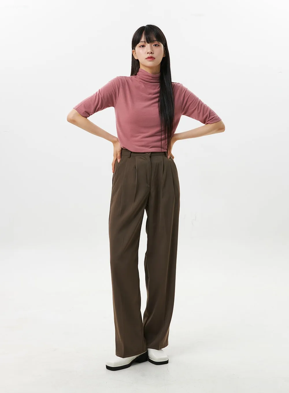 Pintuck Wide Fit Pants OS309