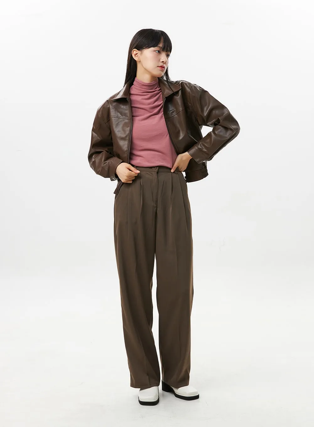 Pintuck Wide Fit Pants OS309