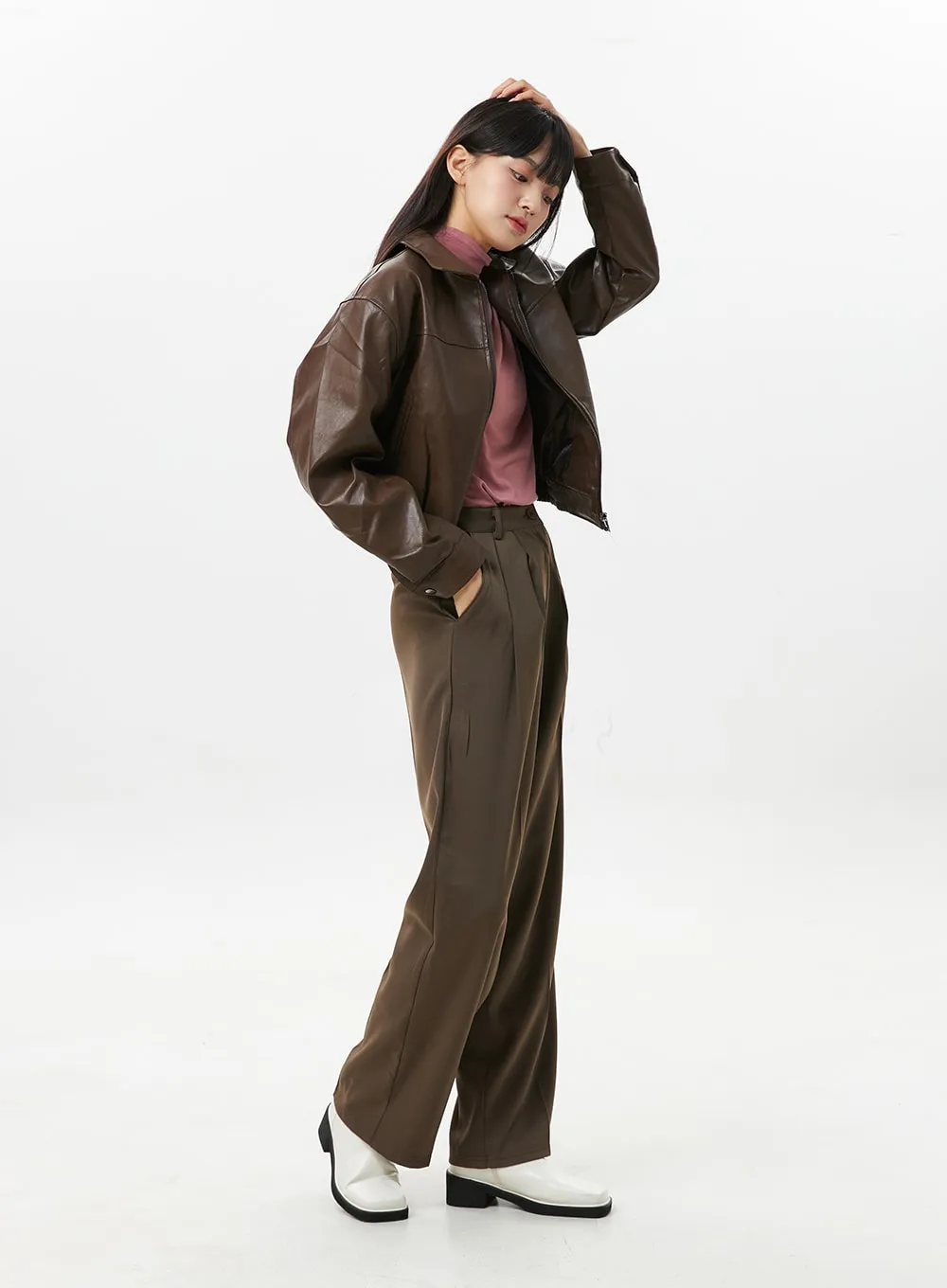 Pintuck Wide Fit Pants OS309