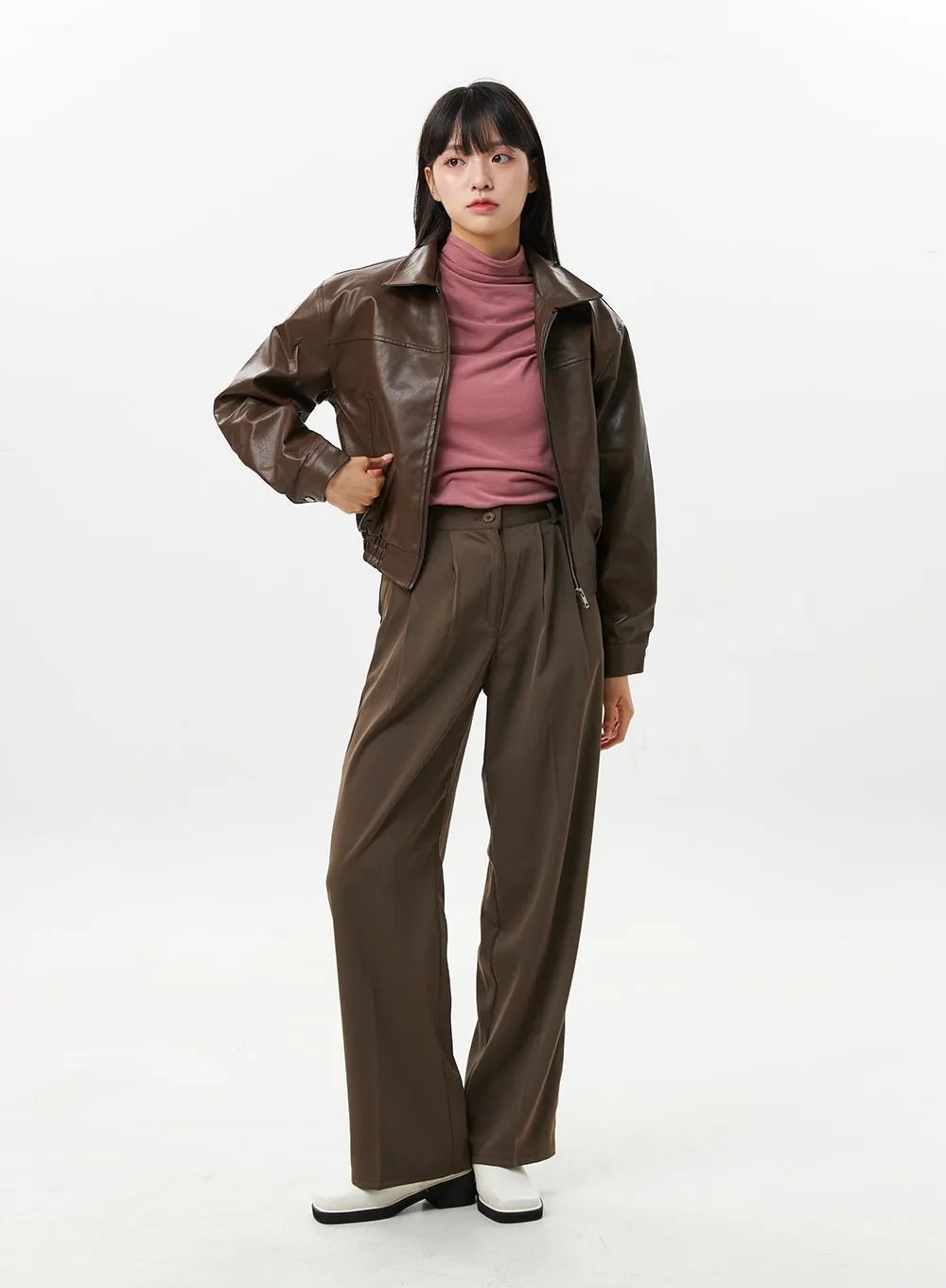 Pintuck Wide Fit Pants OS309