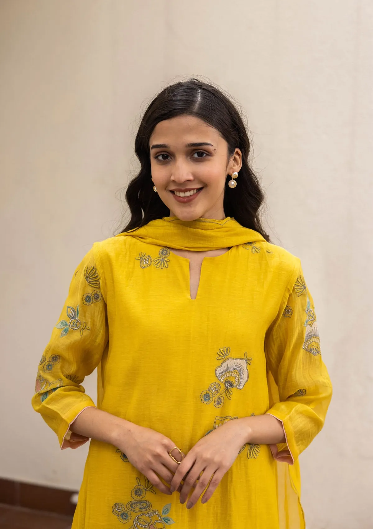 Rue Floral Applique Kurta Set