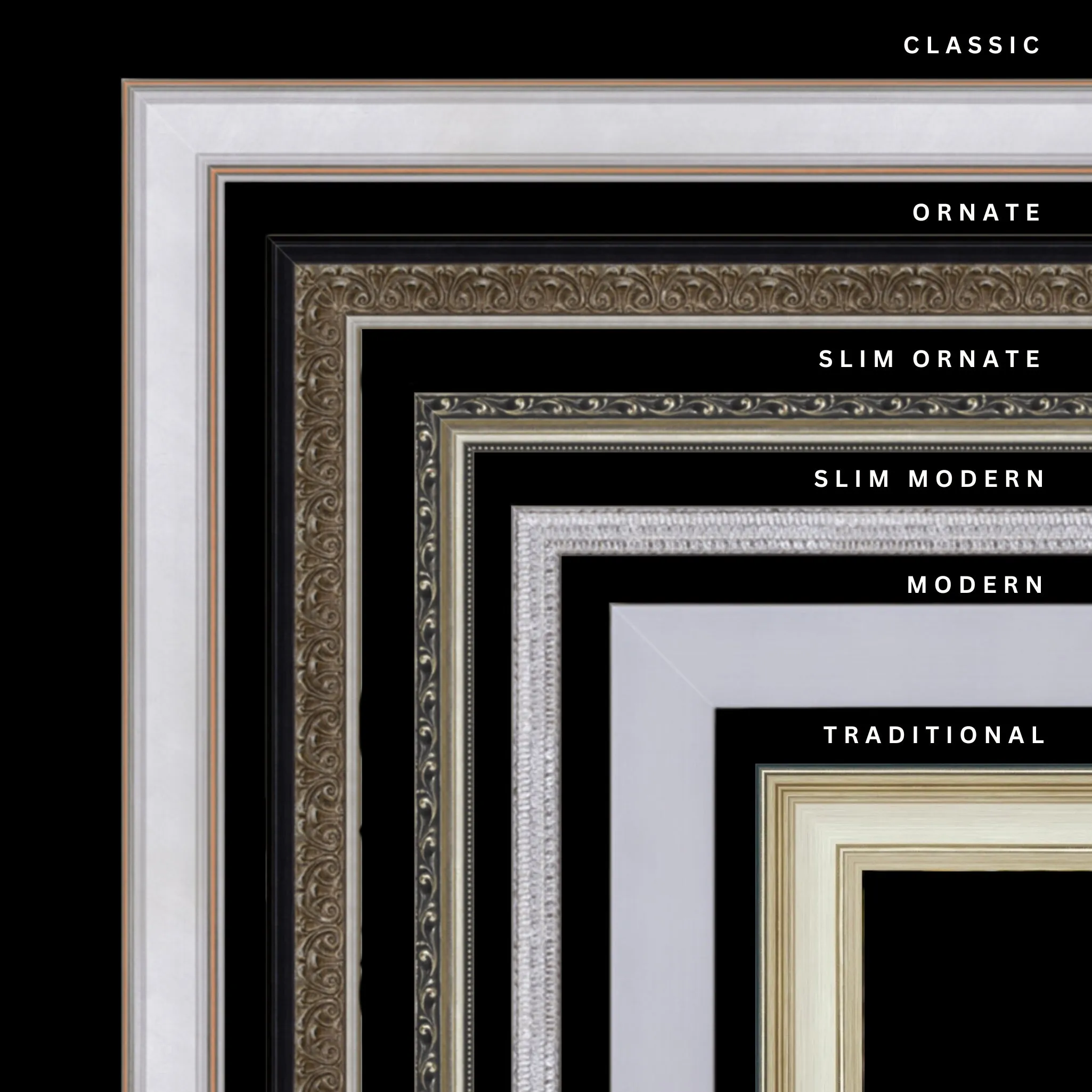 Silver 46x30 Picture Frame Ornate Traditional Classic Antique