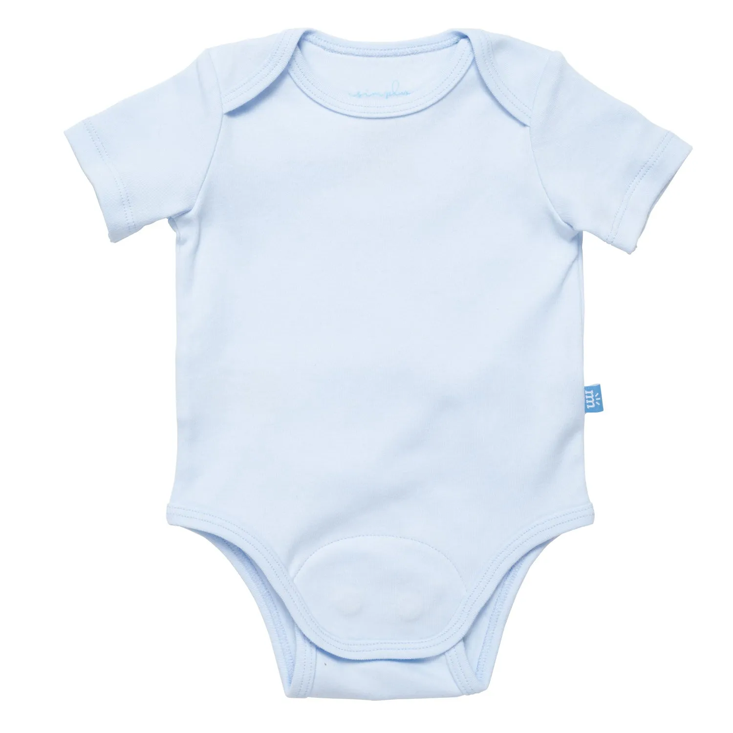 soft baby blue organic cotton magnetic bodysuit
