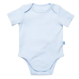 soft baby blue organic cotton magnetic bodysuit