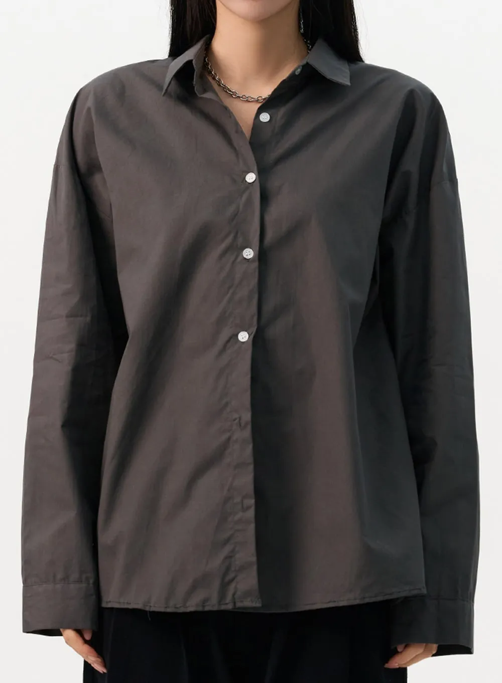 Solid Cotton Collar Shirt IO320