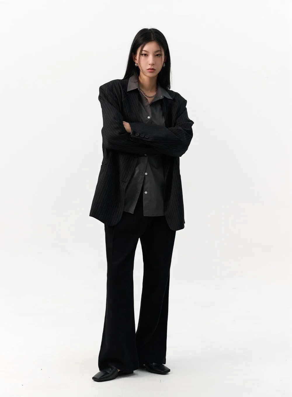 Solid Cotton Collar Shirt IO320