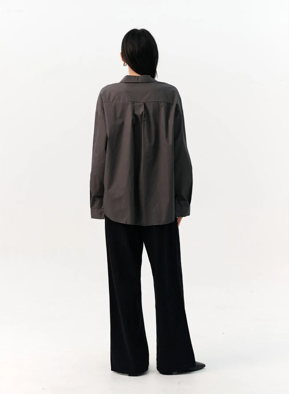 Solid Cotton Collar Shirt IO320