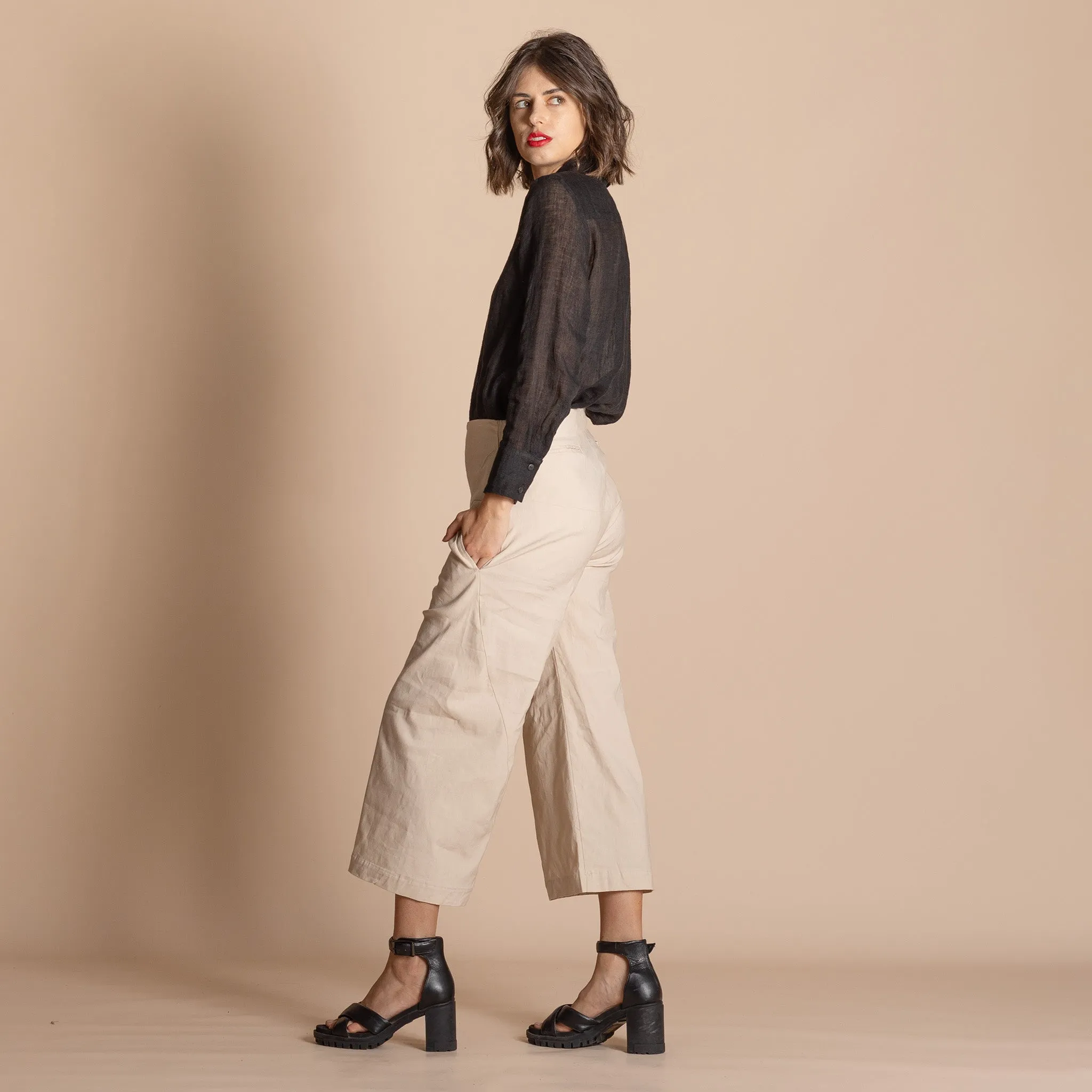 stretch linen flynn pant