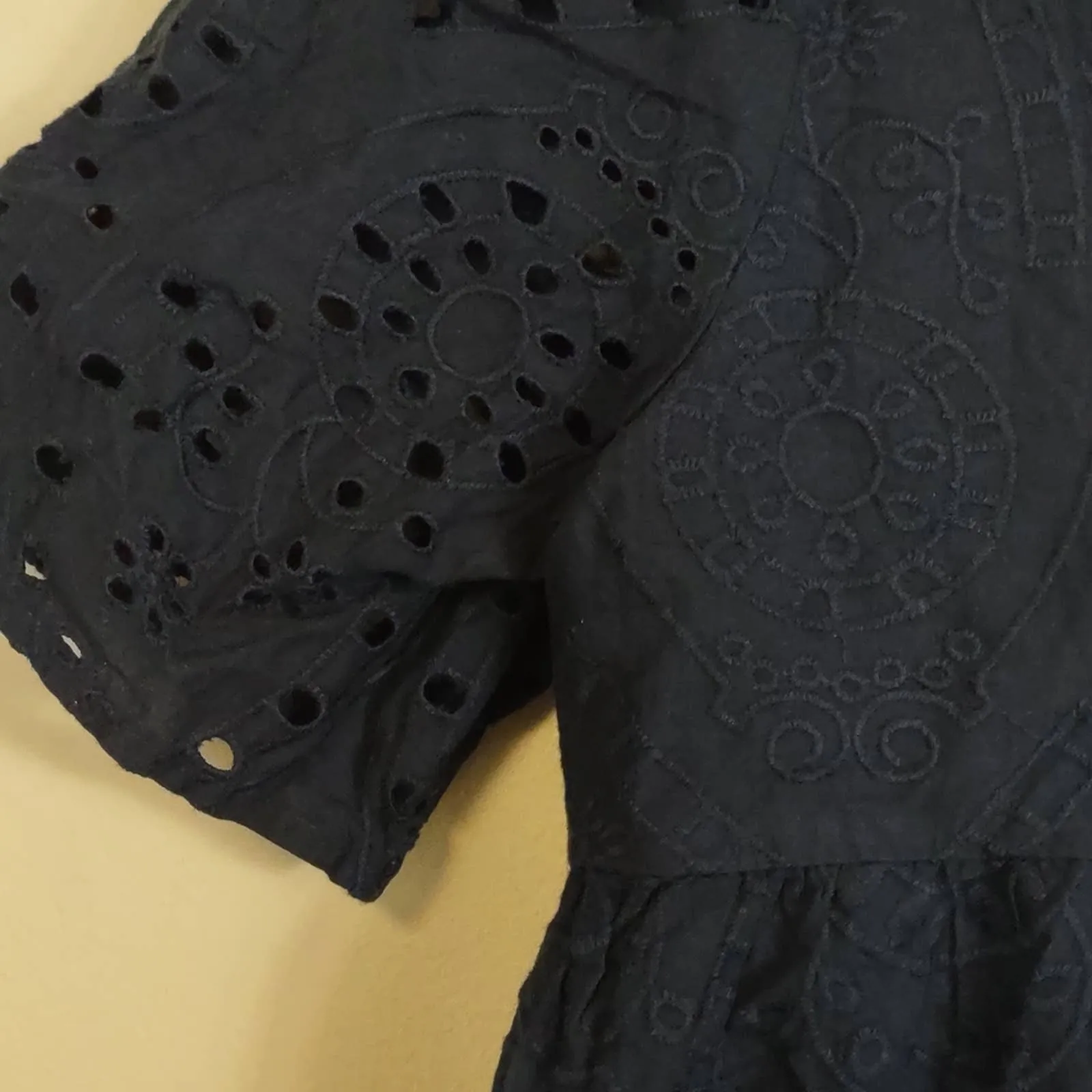 Style & Co Eyelet Babydoll Dress Blue Large