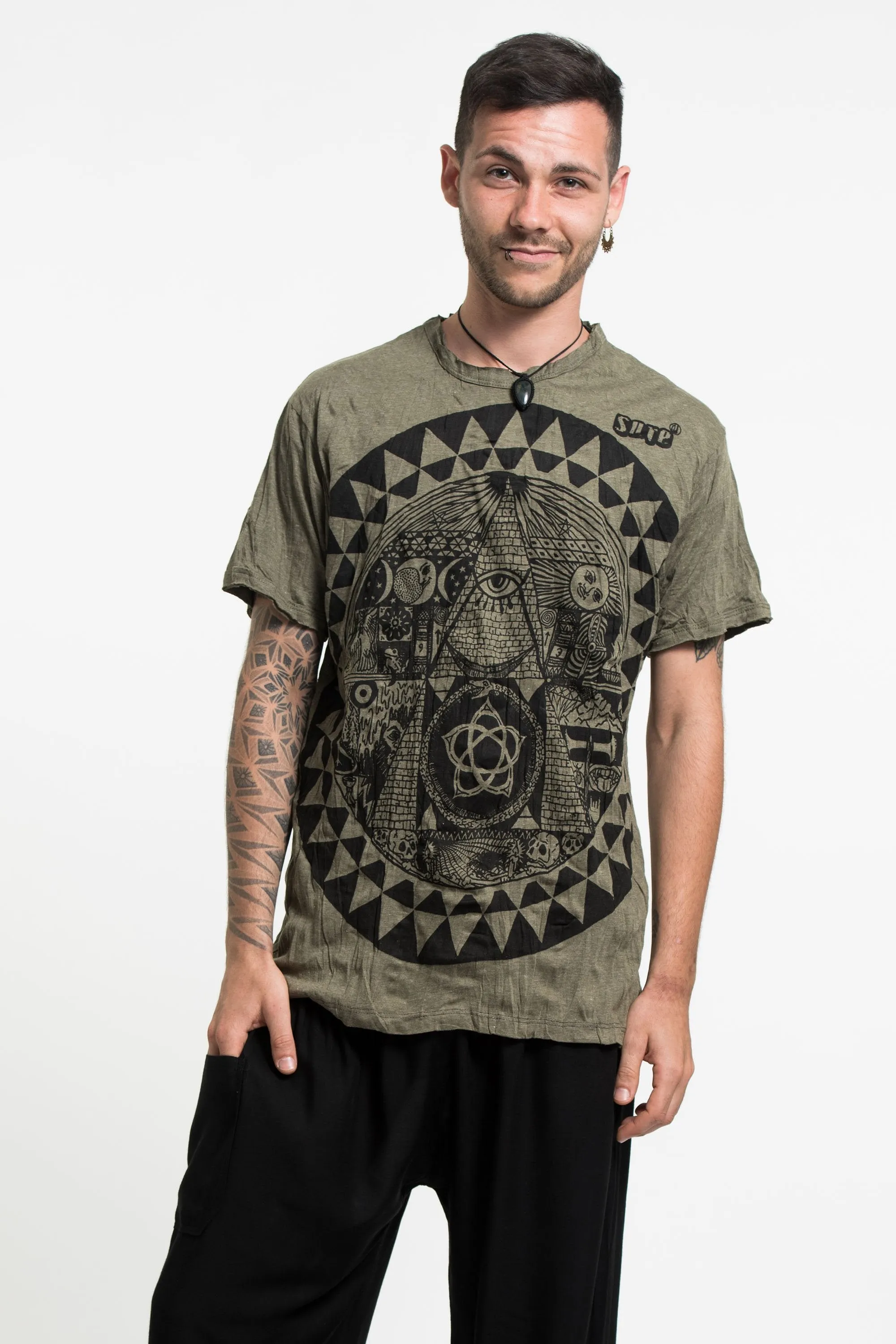 Sure Design Men's Pyramid Eye T-Shirt in Green