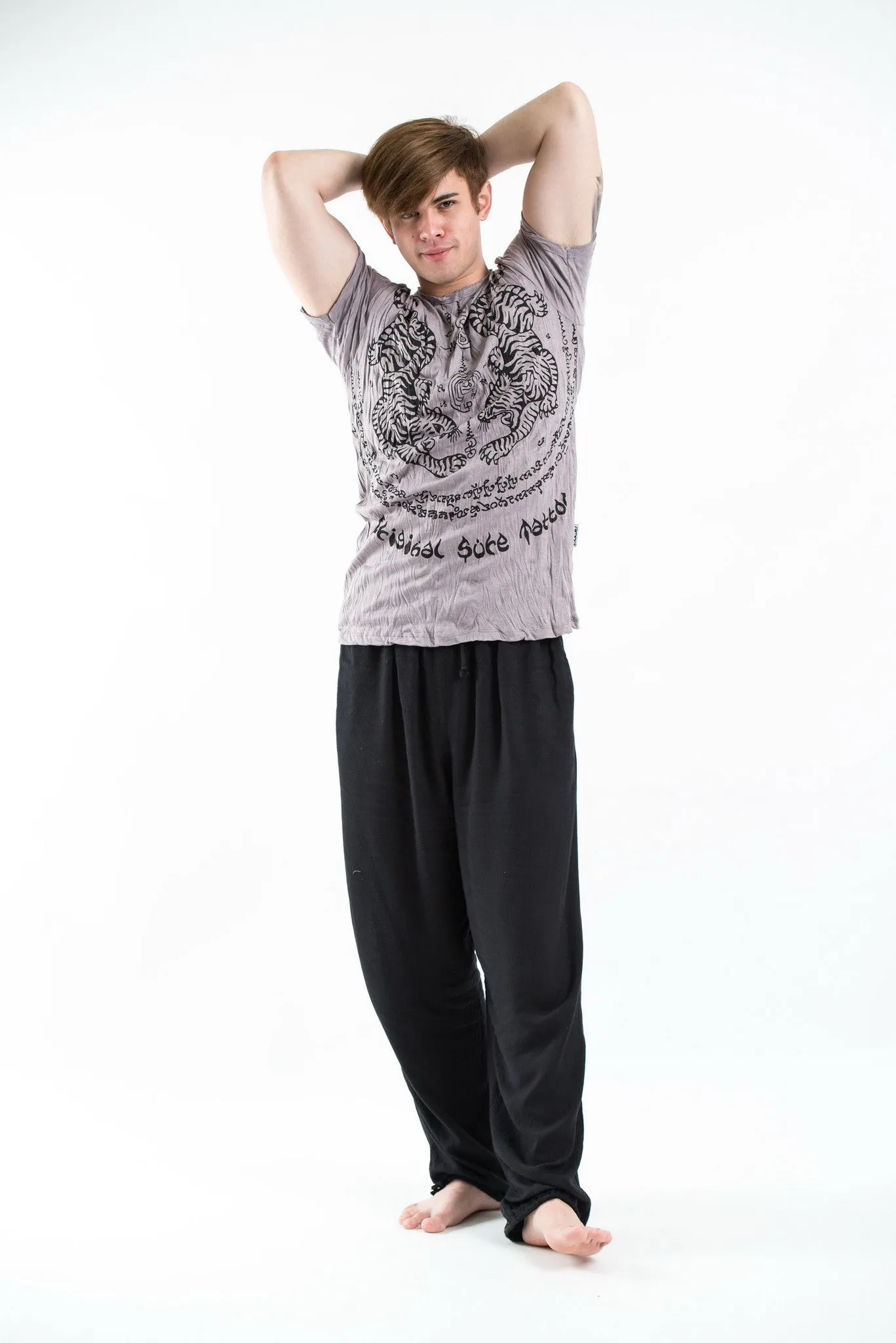 Sure Design Men's Thai Tattoo T-Shirt Gray